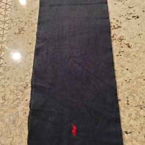 Polo by Ralph Lauren Navy Blue Scarf with Red Logo